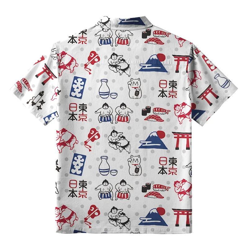 Tokyo-Tiger Japanese Elements Combination Aloha Hawaiian Shirt