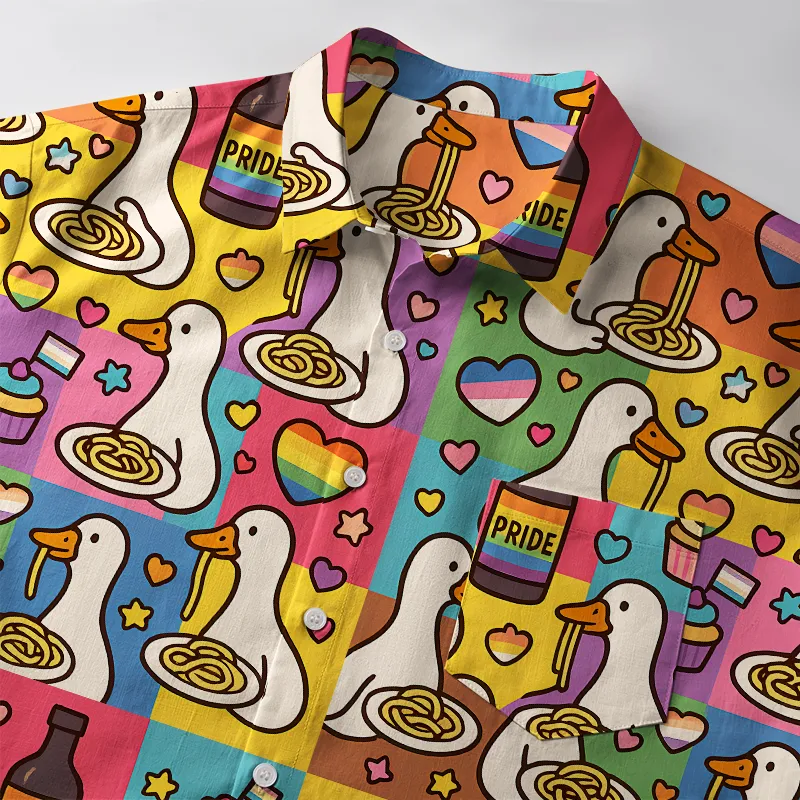 Tokyo-Tiger More Spaghetti Less Upsetti Proud Goose Button-up Shirt