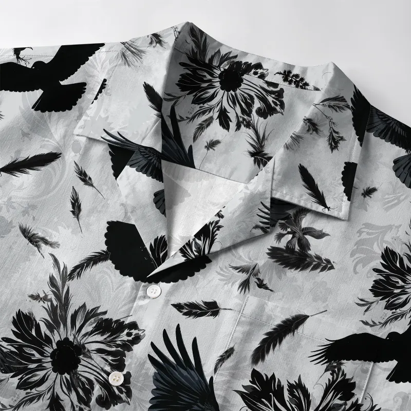 Tokyo-Tiger Crows Amongst Blossoms Aloha Hawaiian Shirt
