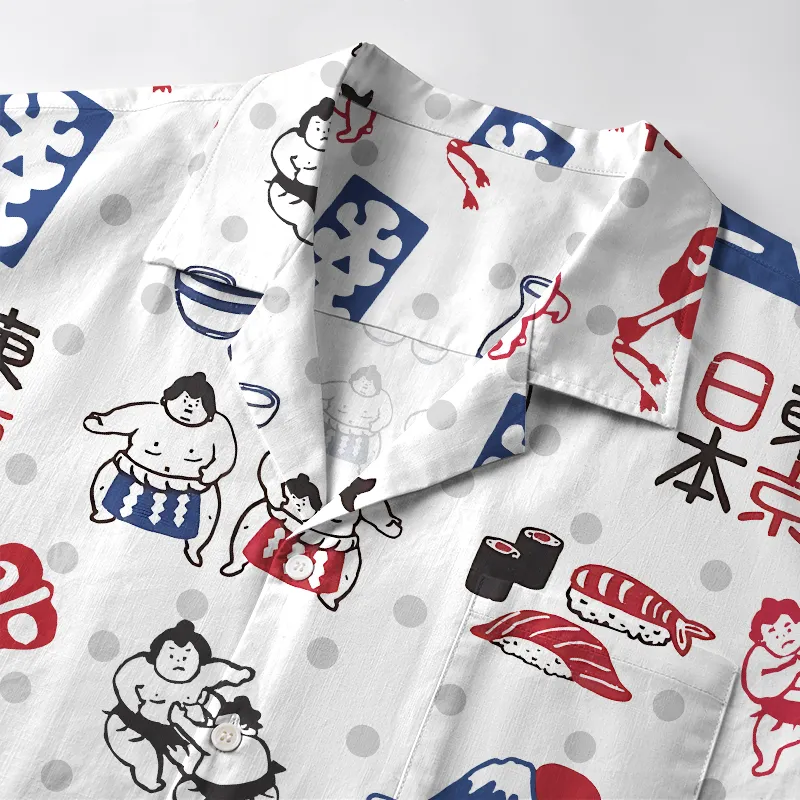 Tokyo-Tiger Japanese Elements Combination Aloha Hawaiian Shirt