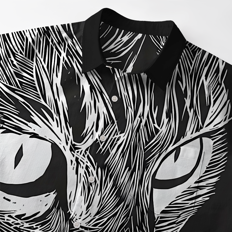 Tokyo-Tiger Cat's Gaze Button-up Shirt