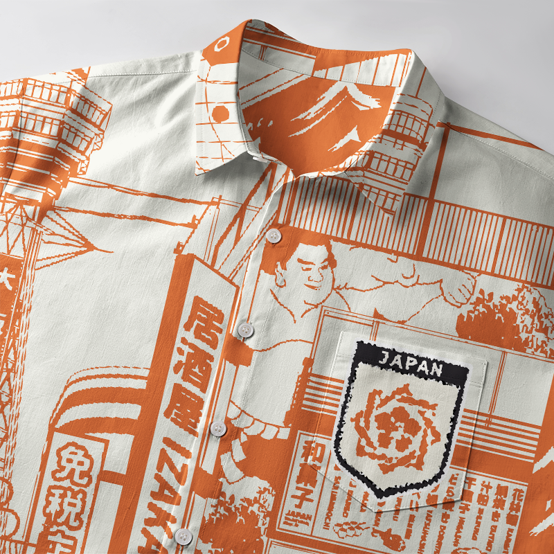 Tokyo-Tiger Japanese Izakaya Button-up Shirt