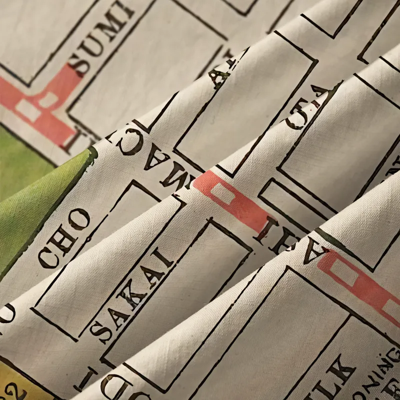 Tokyo-Tiger Yokohama City Planning Map Button-up Shirt