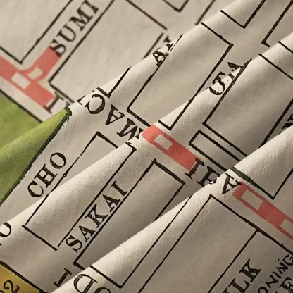 Tokyo-Tiger Yokohama City Planning Map Button-up Shirt