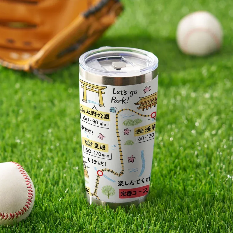 Tokyo-Tiger Tokyo's Famous Attractions Roadmap White 20oz Tumbler