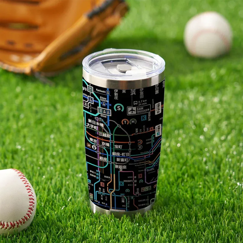 Tokyo-Tiger Tokyo Subway Map Black 20oz Tumbler