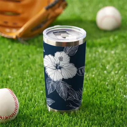 Tokyo-Tiger Floral Leaf Silhouette 20oz Tumbler