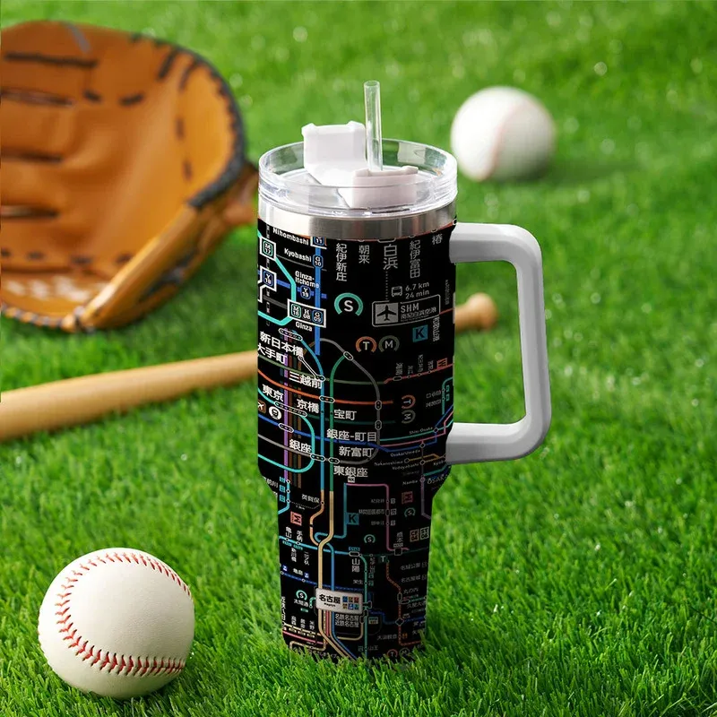 Tokyo-Tiger Tokyo Subway Map Black 40oz Tumbler
