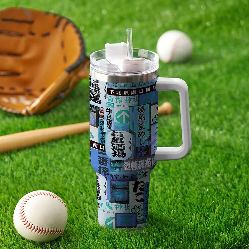 Tokyo-Tiger Tokyo Street Signs Blue 40oz Tumbler