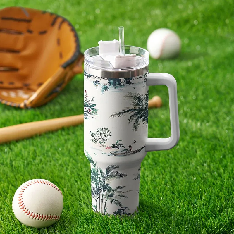 Tokyo-Tiger Tropical Scenery 40oz Tumbler