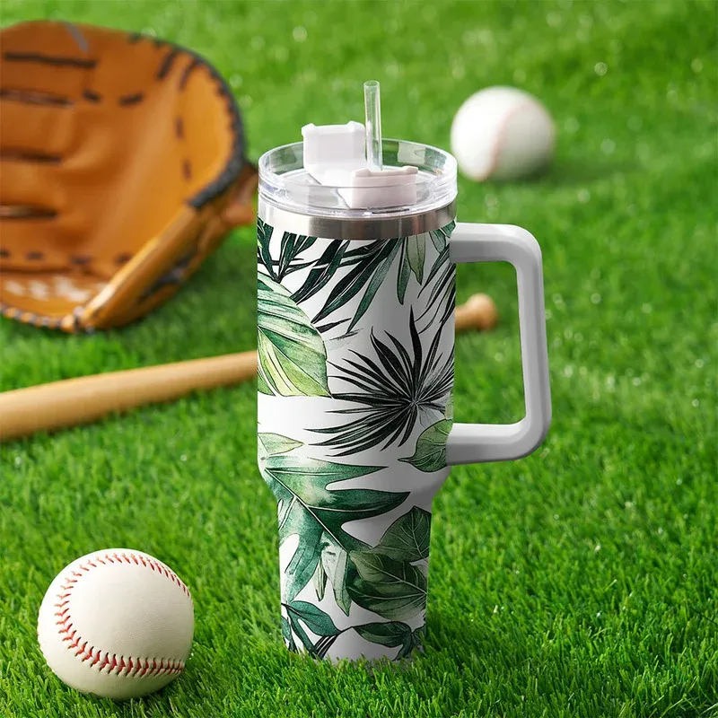 Tokyo-Tiger Tropical Leaf Dance 40oz Tumbler