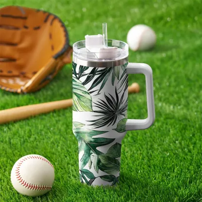 Tokyo-Tiger Tropical Leaf Dance 40oz Tumbler