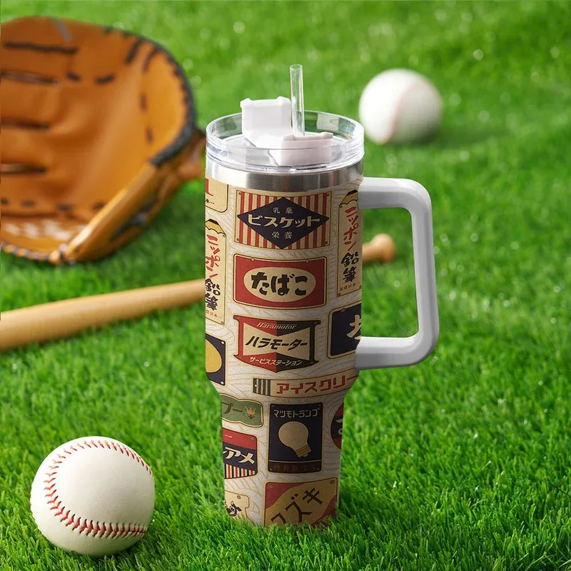 Tokyo-Tiger Retro Japanese Labels 40oz Tumbler