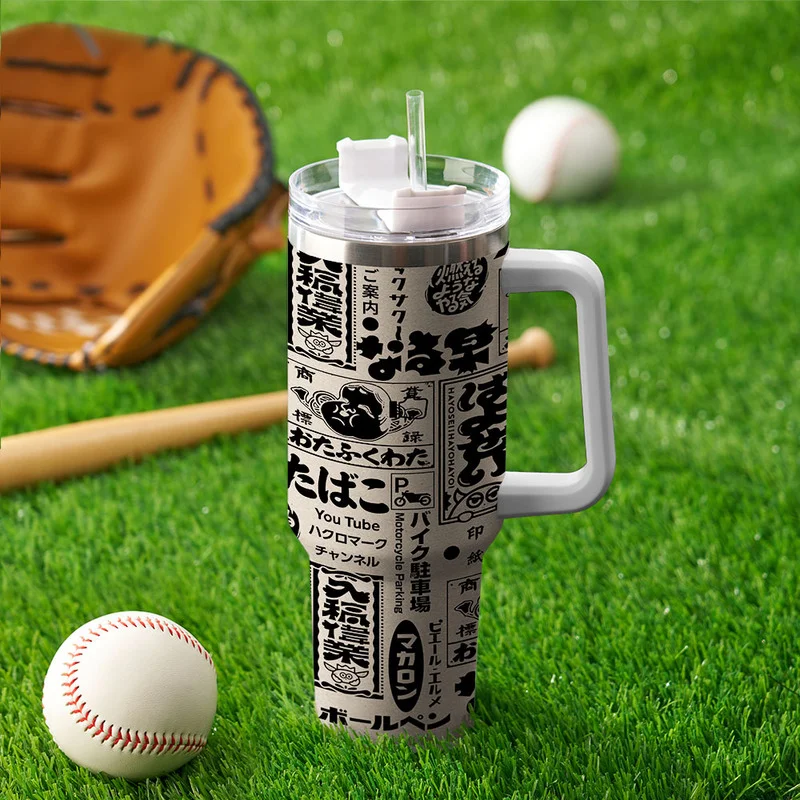 Tokyo-Tiger Japanese Characters Collage 40oz Tumbler