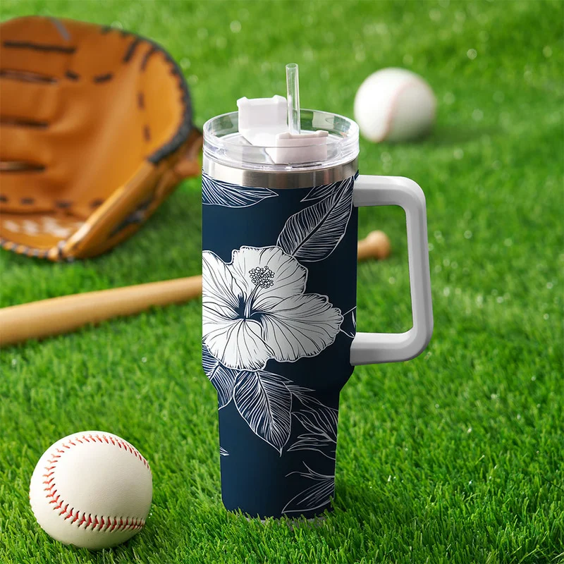 Tokyo-Tiger Floral Leaf Silhouette 40oz Tumbler