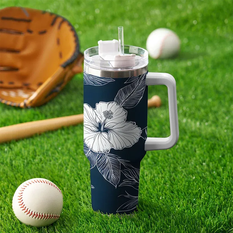 Tokyo-Tiger Floral Leaf Silhouette 40oz Tumbler