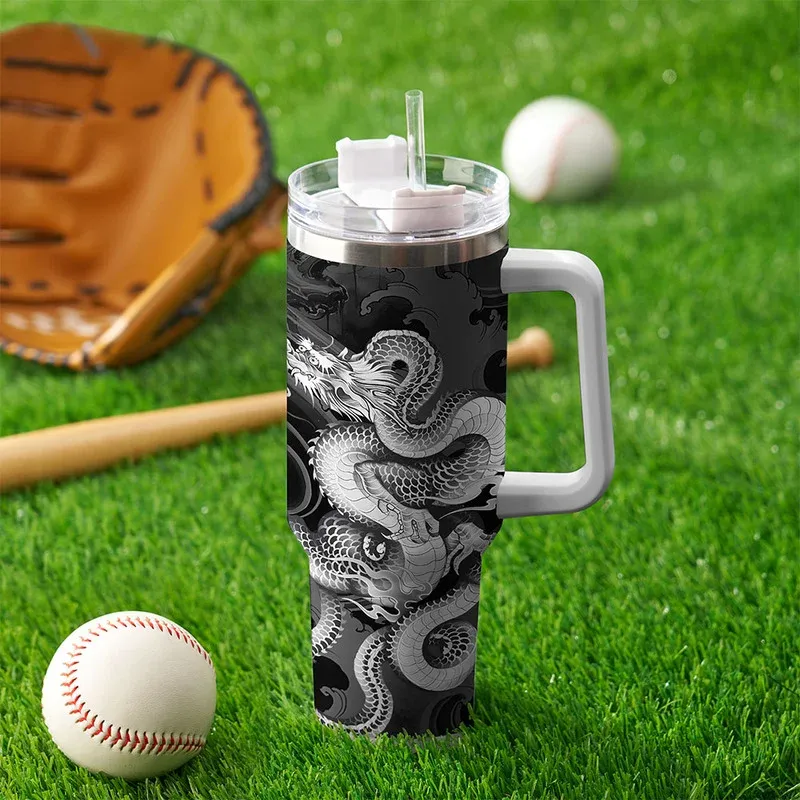 Tokyo-Tiger Majestic Dragon Entwined 40oz Tumbler