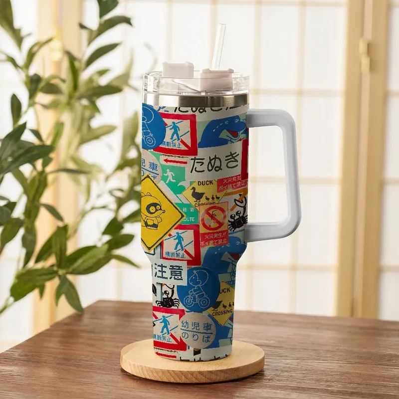 Tokyo-Tiger Playful Urban Sign 40oz Tumbler
