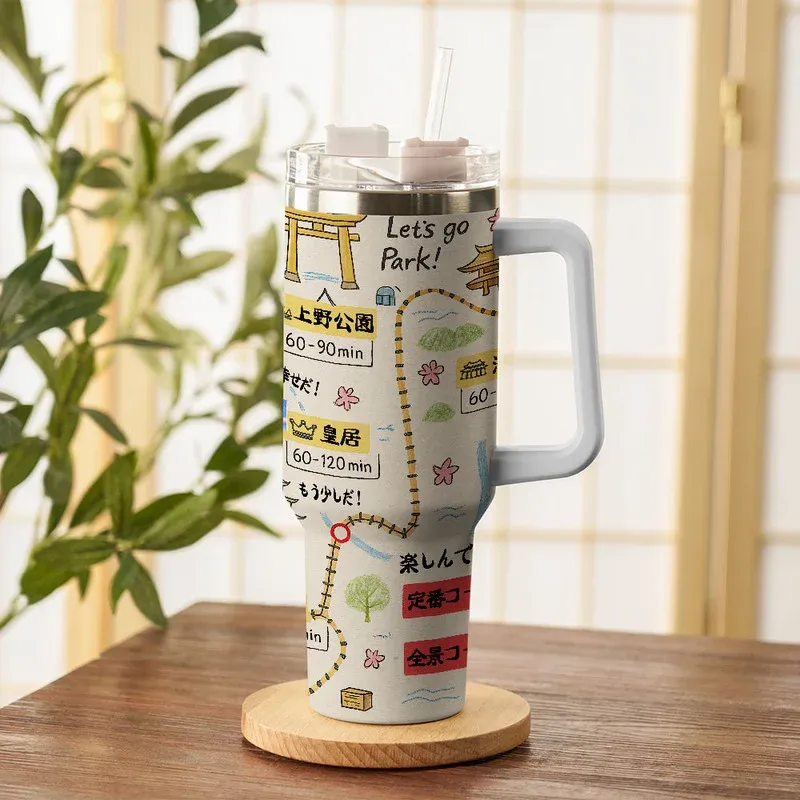 Tokyo-Tiger Tokyo's Famous Attractions Roadmap 40oz Tumbler