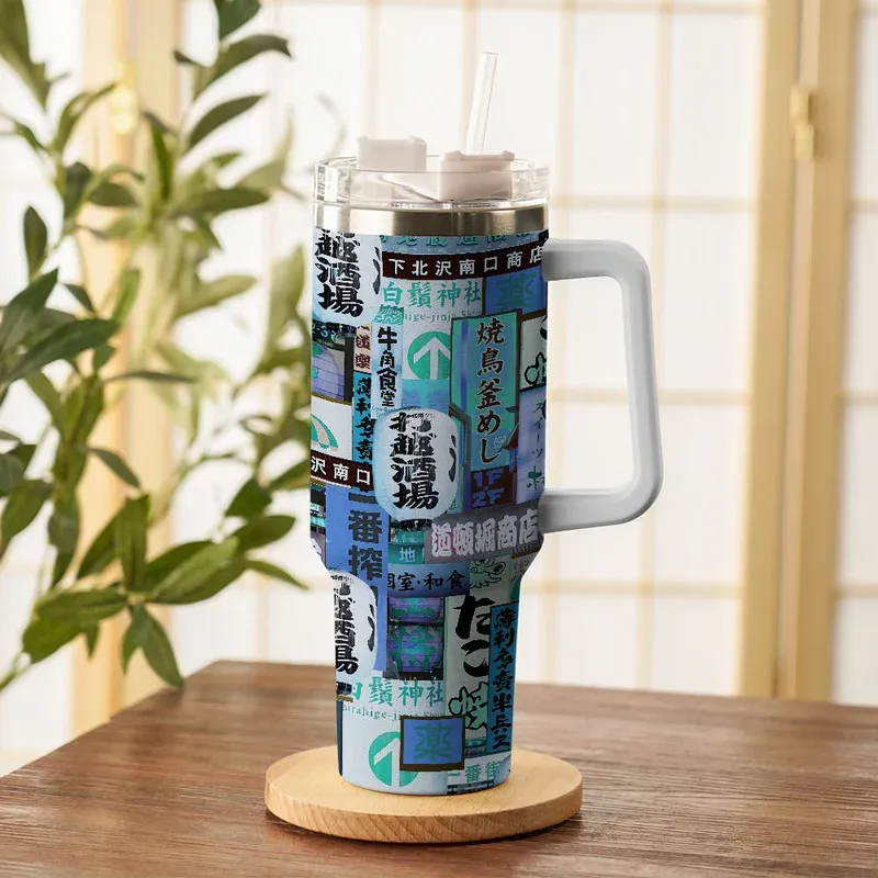 Tokyo-Tiger Tokyo Street Signs Blue 40oz Tumbler