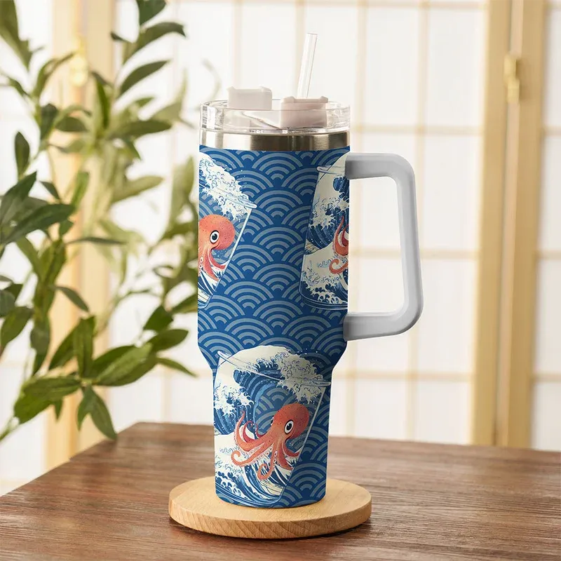 Tokyo-Tiger Great Wave Off Octopus 40oz Tumbler