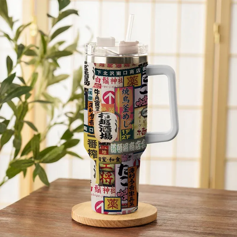 Tokyo-Tiger Tokyo Street Signs Orange 40oz Tumbler