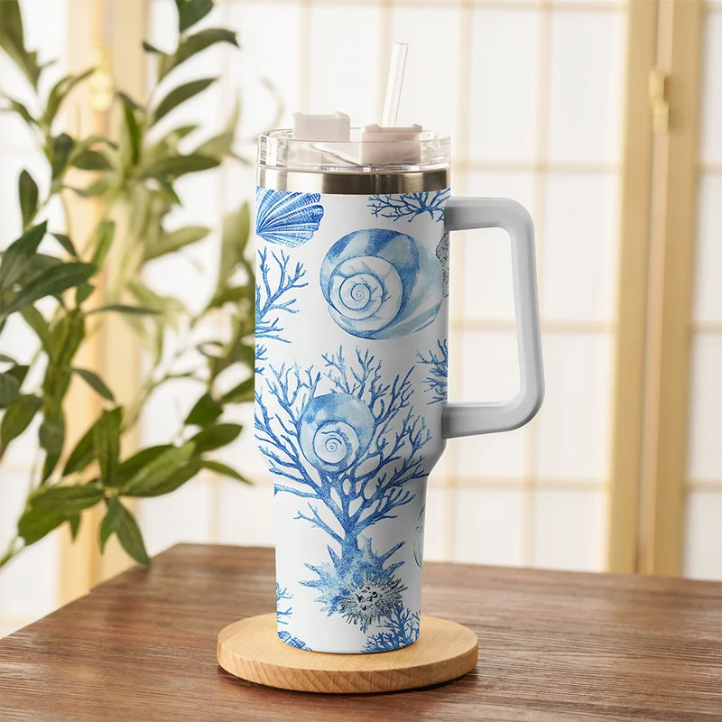 Tokyo-Tiger Shell And Coral 40oz Tumbler