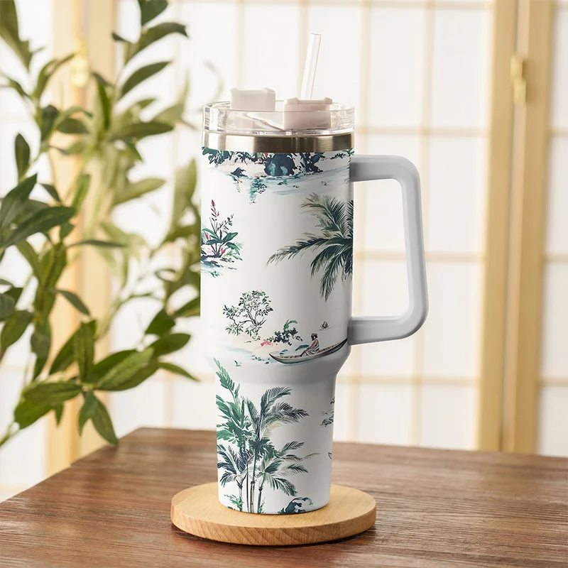 Tokyo-Tiger Tropical Scenery 40oz Tumbler