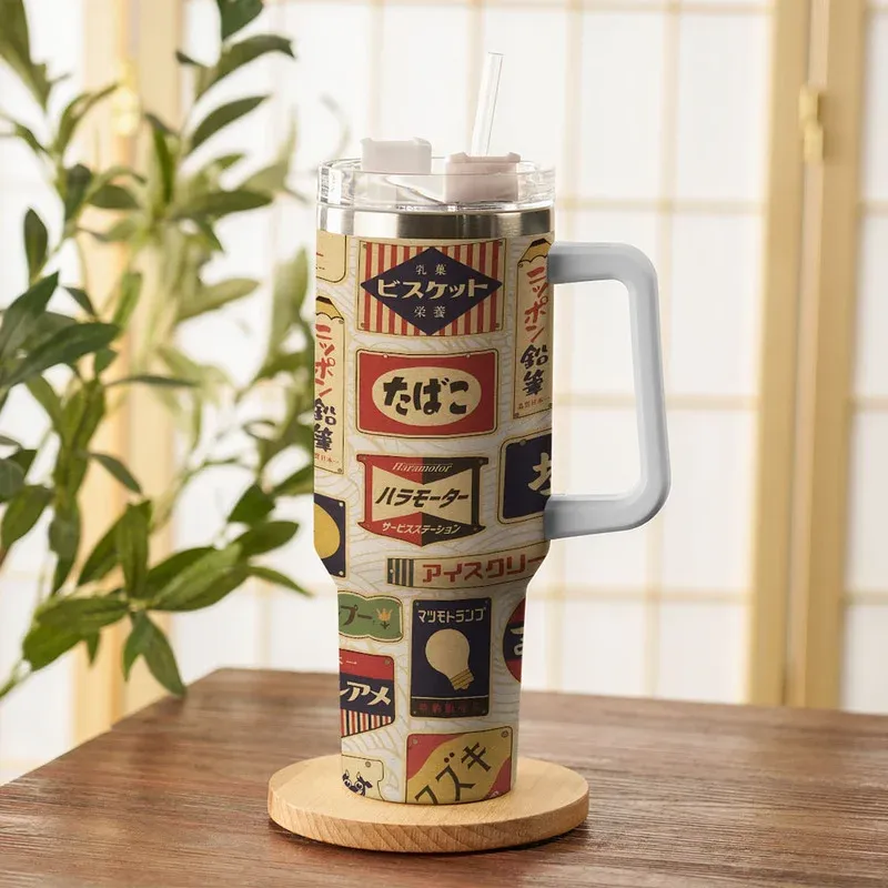Tokyo-Tiger Retro Japanese Labels 40oz Tumbler