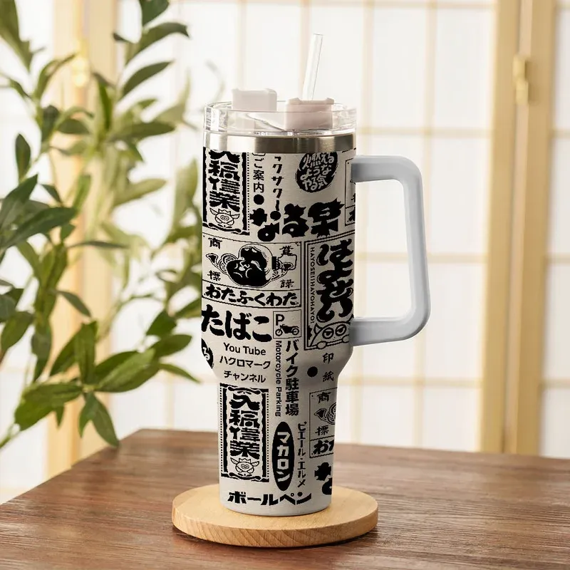 Tokyo-Tiger Japanese Characters Collage 40oz Tumbler