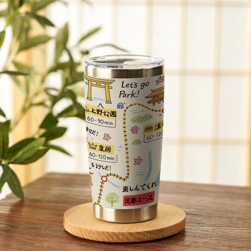 Tokyo-Tiger Tokyo's Famous Attractions Roadmap 20oz Tumbler