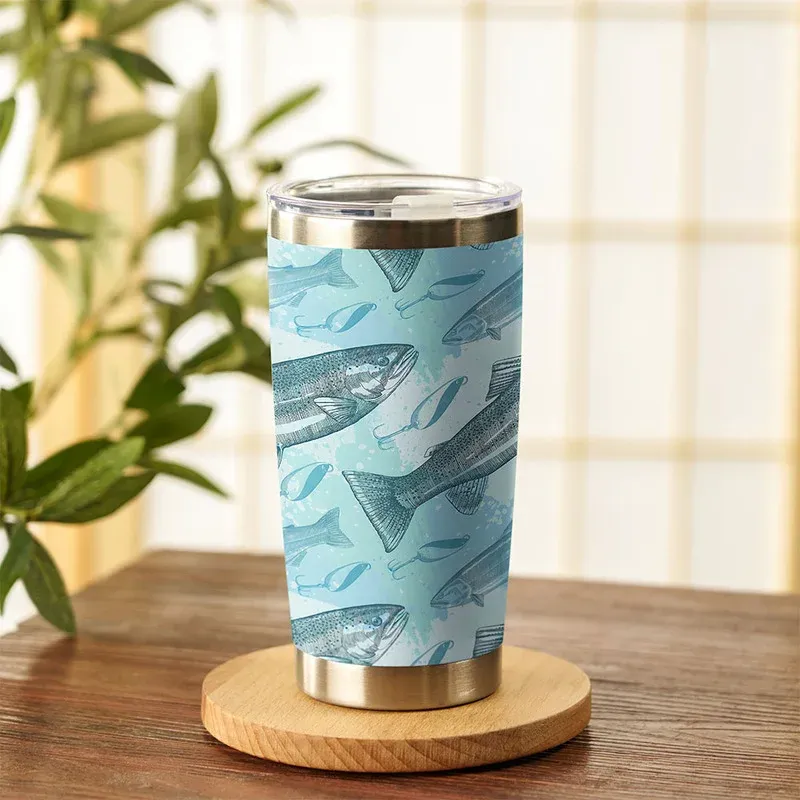 Tokyo-Tiger Swimming Fish And Fishhook 20oz Tumbler