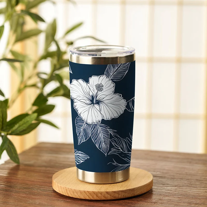 Tokyo-Tiger Floral Leaf Silhouette 20oz Tumbler