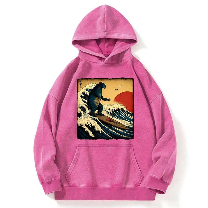 Tokyo-Tiger The Great Wave Washed Hoodie