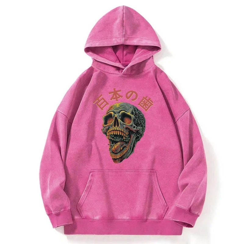 Tokyo-Tiger Terrifying And Disgusting Skull Washed Hoodie