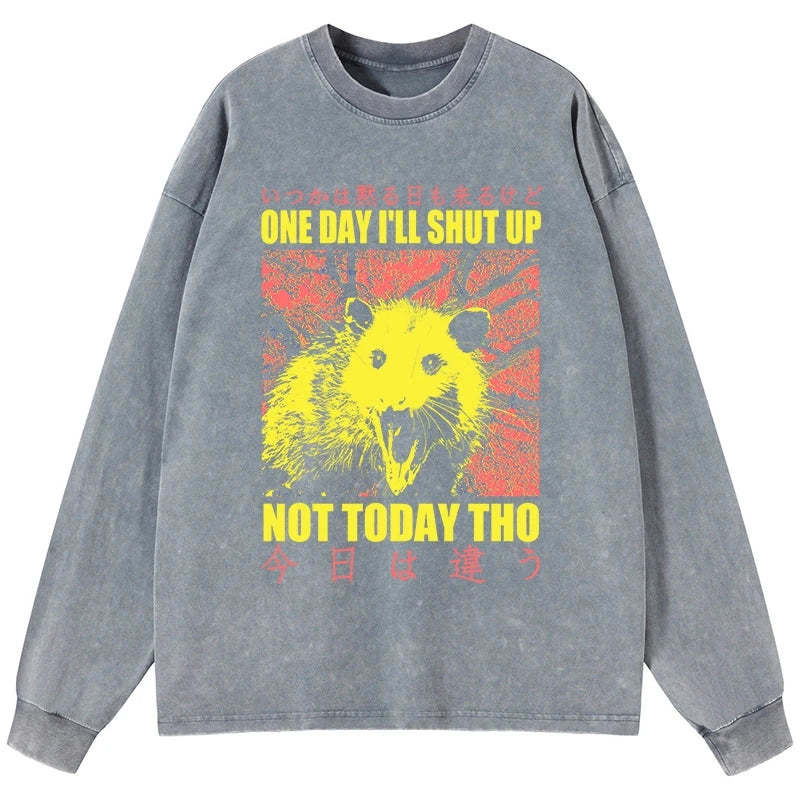 Tokyo-Tiger Negative Possum Japanese Washed Long Sleeve T-Shirt