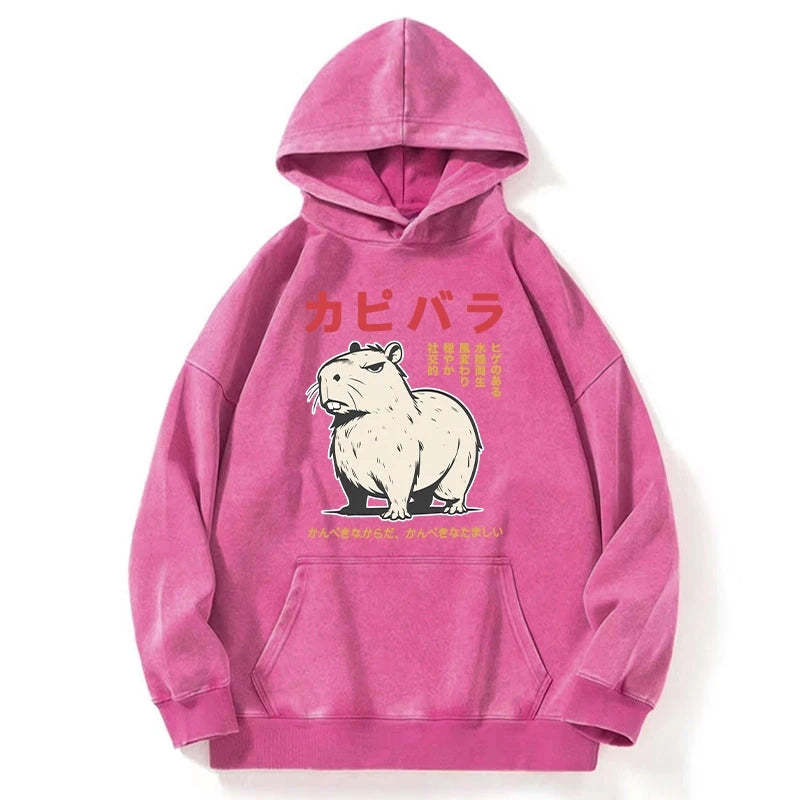 Tokyo-Tiger Angry Capybara Japan Washed Hoodie