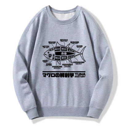 Tokyo-Tiger Tuna Dissection Map Japanese Sweatshirt