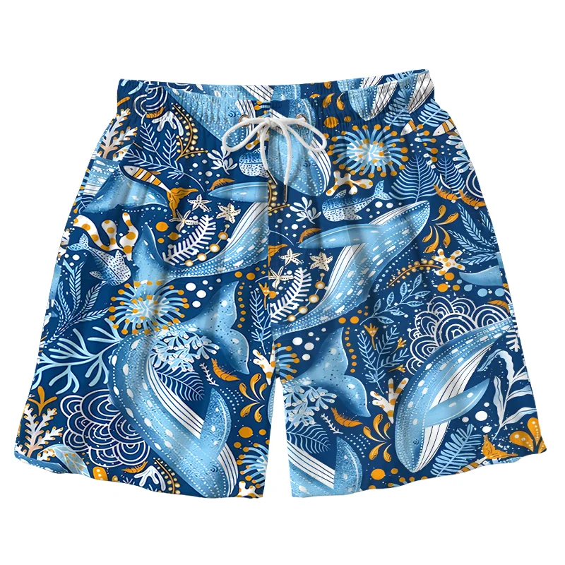 Tokyo-Tiger Whales In The Ocean Aloha Mens Swim Trunks