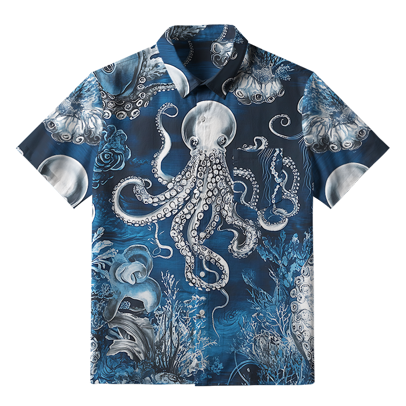 Tokyo-Tiger Deep Sea Octopus Button-up Shirt