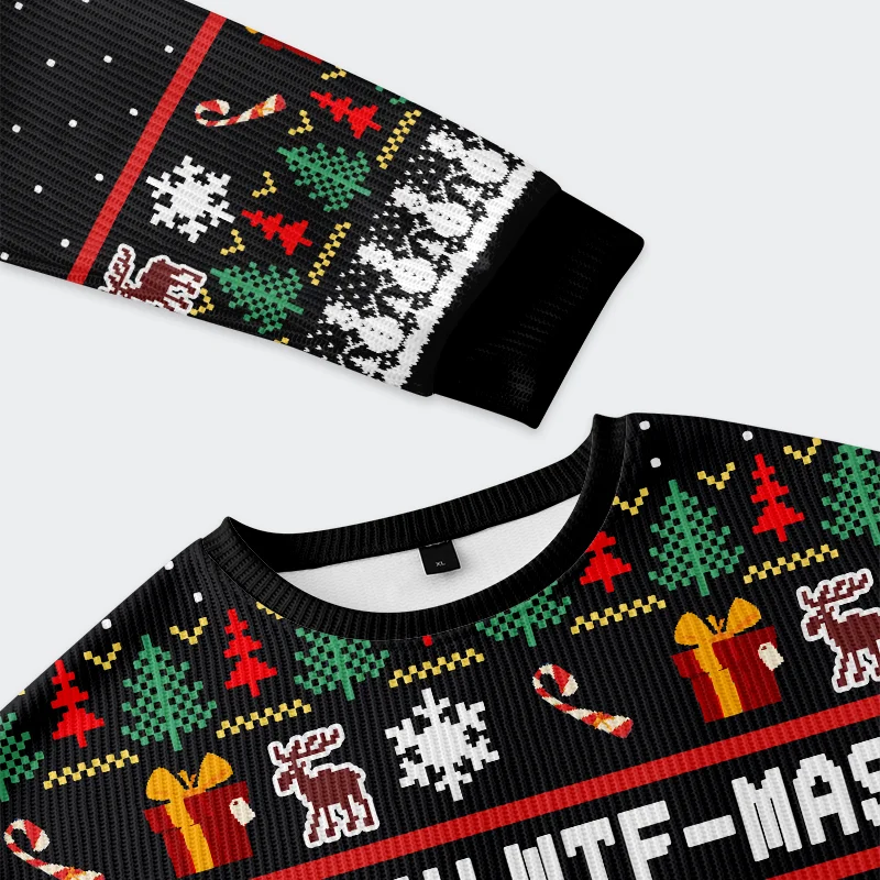 Tokyo-Tiger Confused Reindeer Christmas Ugly Sweatshirt