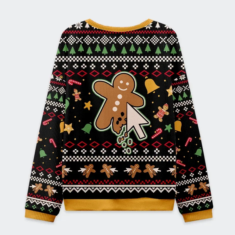Tokyo-Tiger Click On The Gingerbread Man Christmas Ugly Sweatshirt
