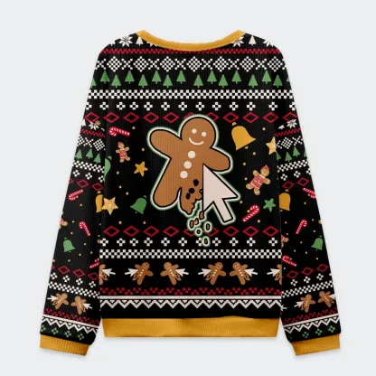 Tokyo-Tiger Click On The Gingerbread Man Christmas Ugly Sweatshirt
