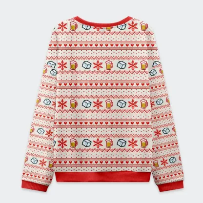 Tokyo-Tiger Snowman Drinking Beer Christmas Ugly Sweatshirt