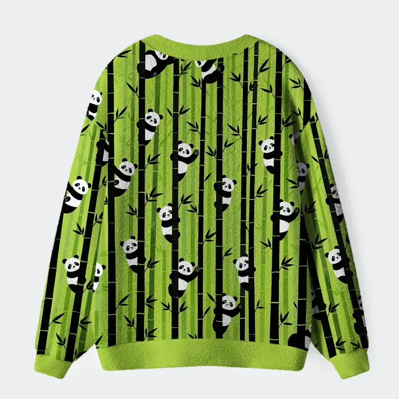 Tokyo-Tiger Bamboo Forest And Panda Ugly Cardigan Sweater