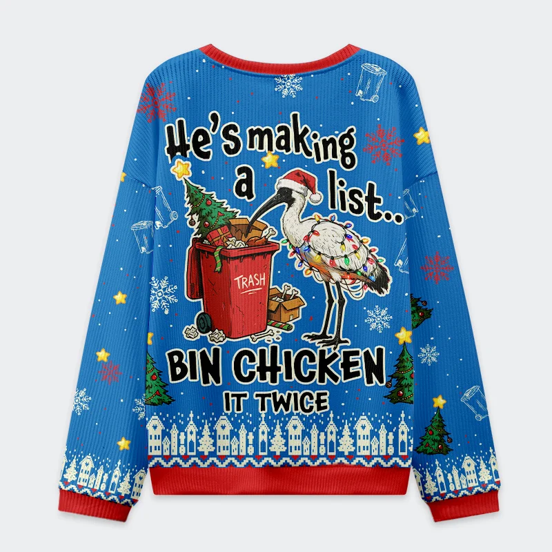 Tokyo-Tiger Bin Chicken It Twice Christmas Ugly Sweatshirt