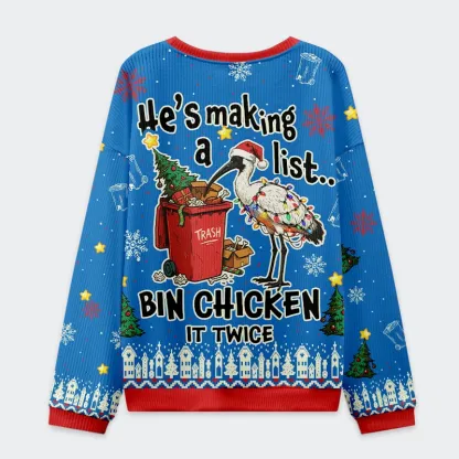 Tokyo-Tiger Bin Chicken It Twice Christmas Ugly Sweatshirt