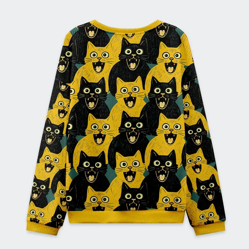 Tokyo-Tiger Yellow Cat And Black Cat Christmas Ugly Sweatshirt
