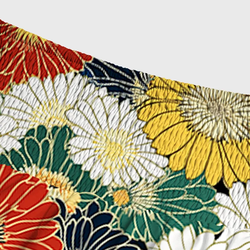 Tokyo-Tiger Colorful Chrysanthemums Maxi Skirt