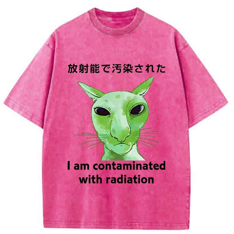 Tokyo-Tiger Radiation-exposed Cat Washed T-Shirt